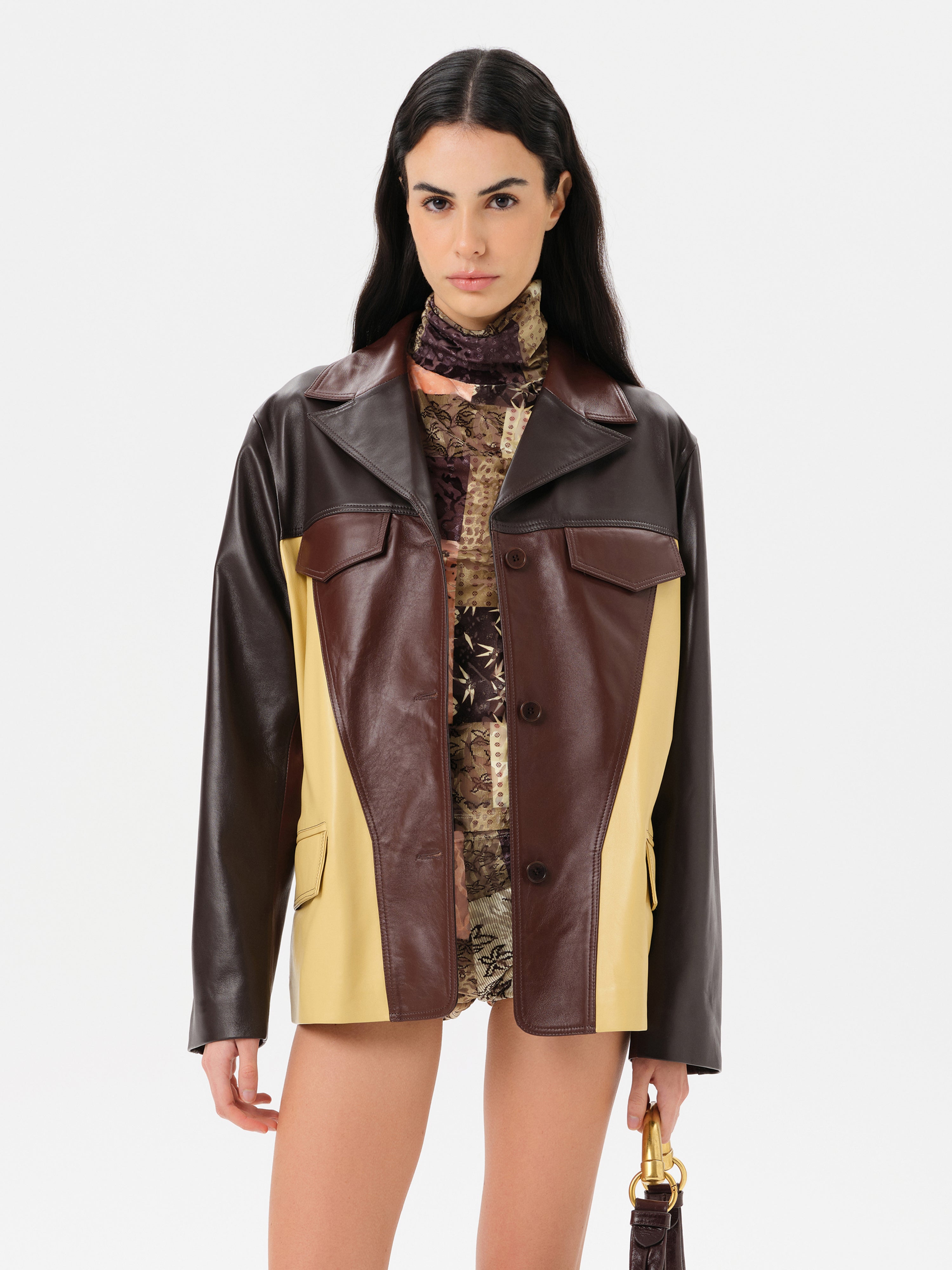 S*a様 超希少 25周年 RRL ADMIRAL LEATHER JACKET ASEAN - Oversized multi colored leather jacket by SIEDRÉS