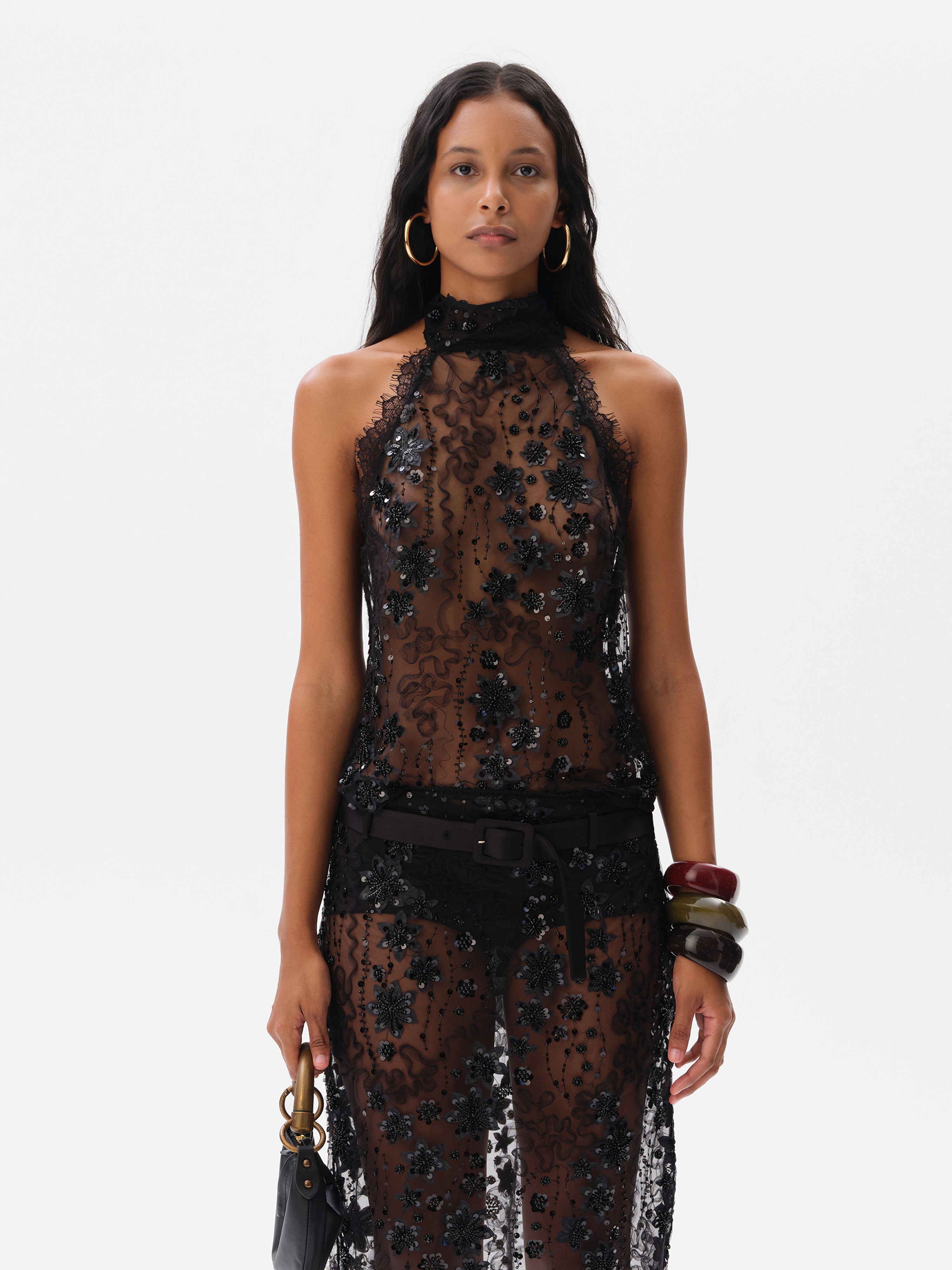 トップス S framed lace tops Lady Lux Layering Top - Deeper Iris – Alice & Wonder