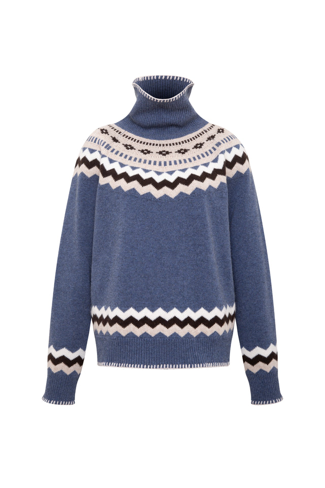 CELESTE - Nordic patterned knit sweater