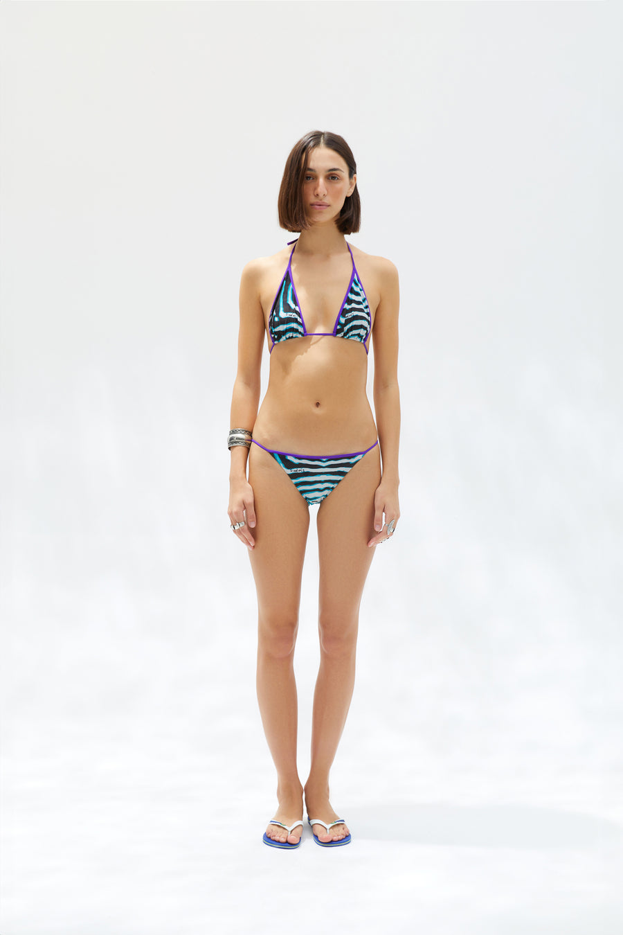 VERTY - Zebra print triangle bikini top