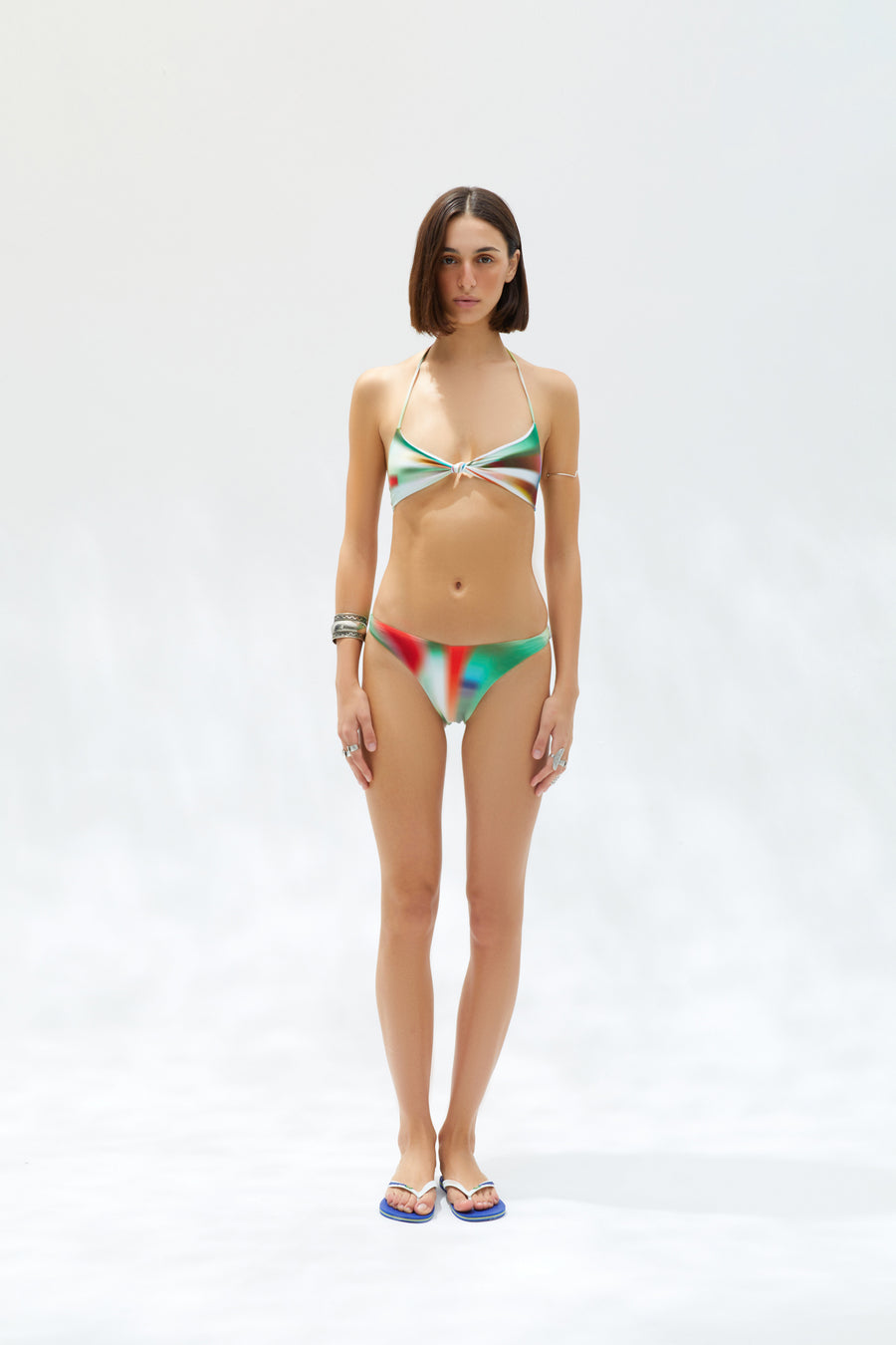 LIYA - Sun-ray printed bikini top