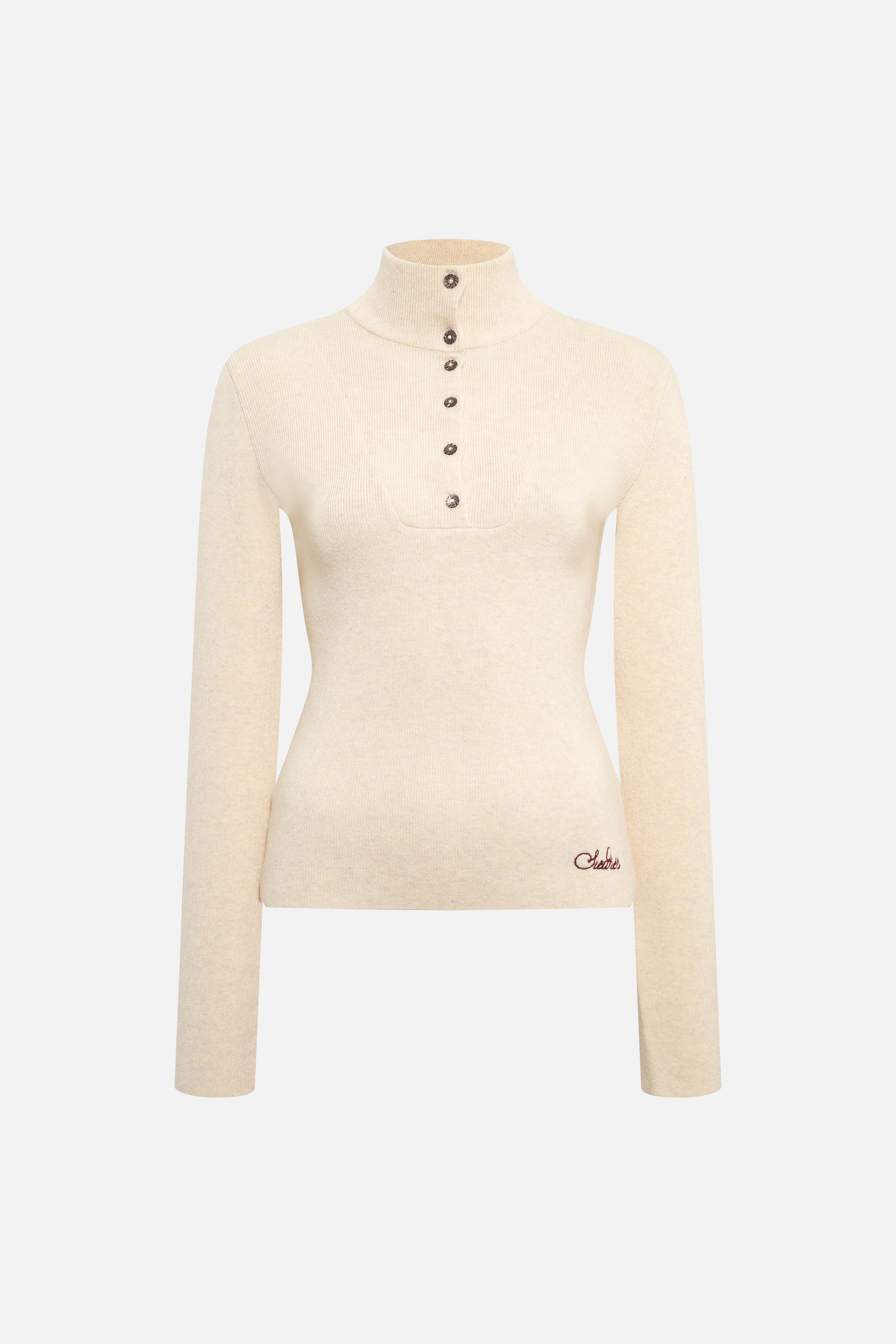 ELORA - High neck cashmere-wool knit