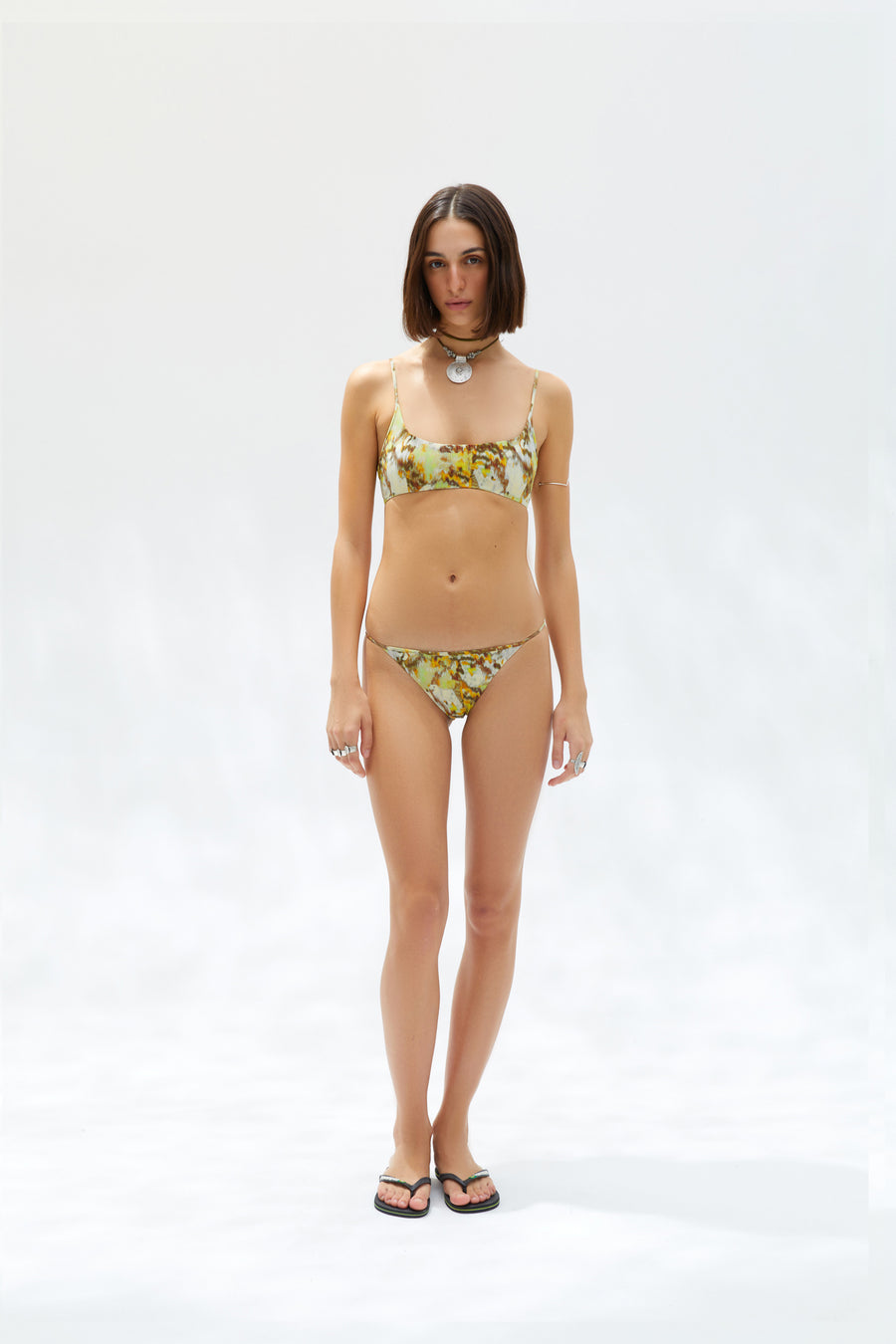 BANDY - Printed bandeau bikini top