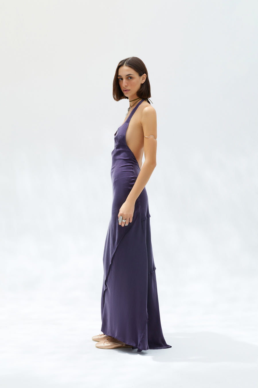 WELISE - Halterneck panelled maxi dress