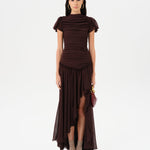 ADELINE - Open-back ruched maxi dress