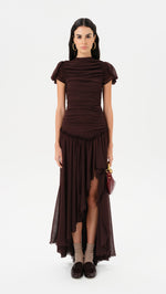 ADELINE - Open-back ruched maxi dress