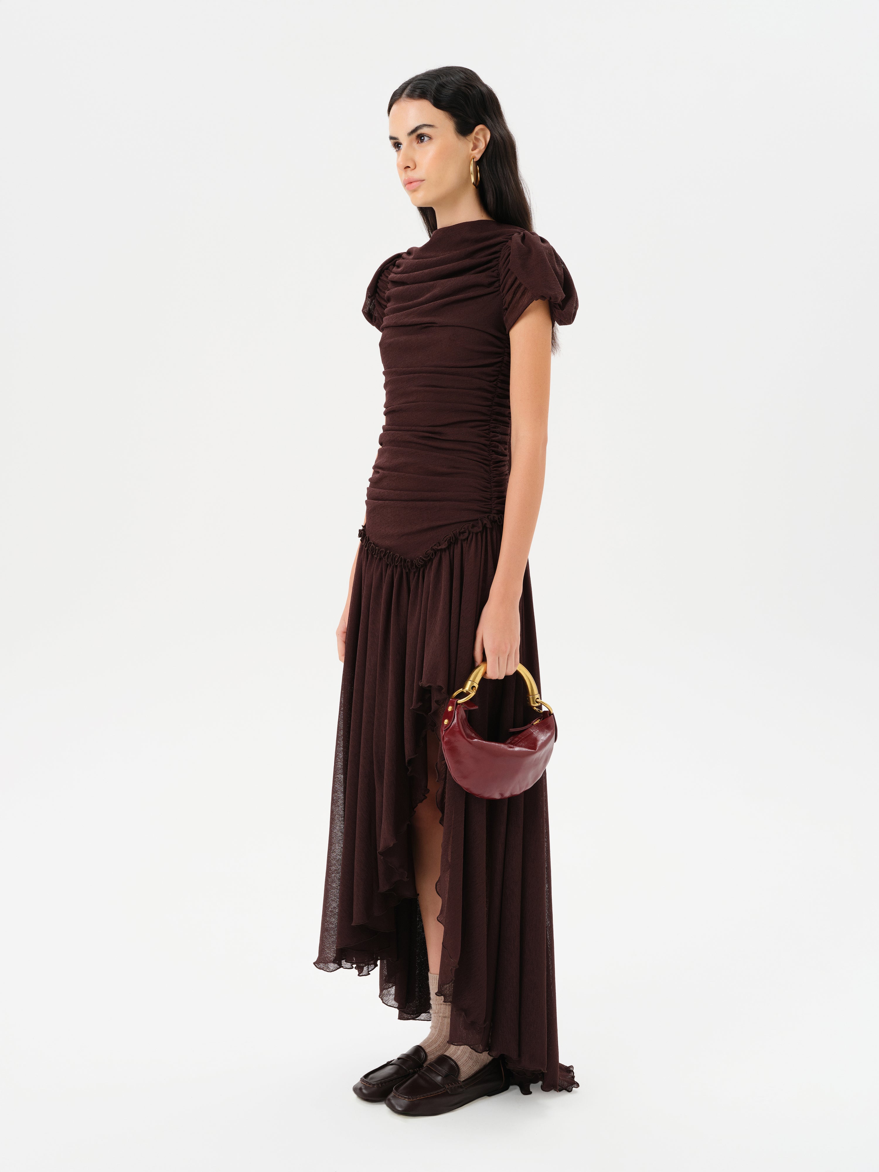ADELINE - Open-back ruched maxi dress