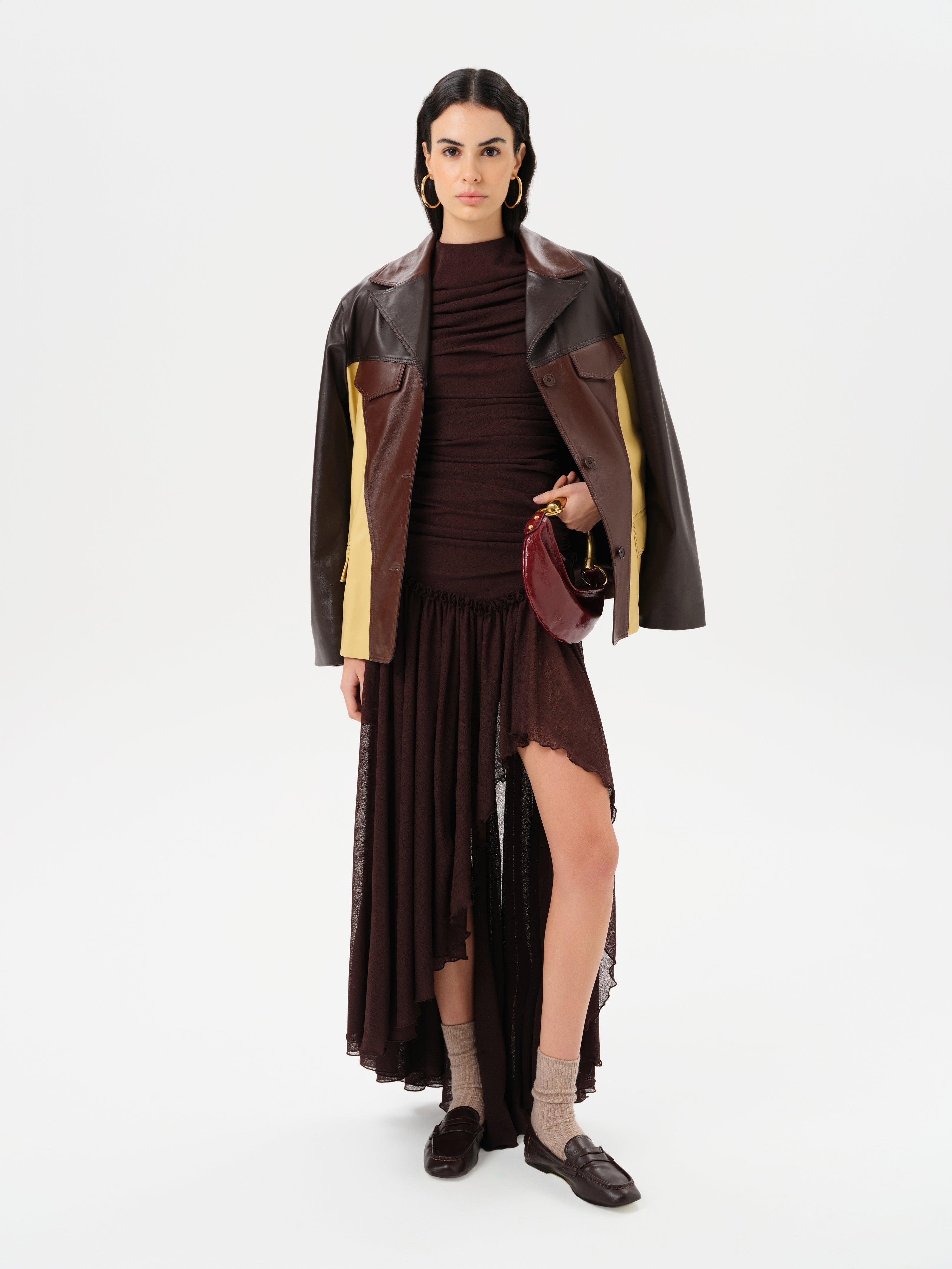 ADELINE - Open-back ruched maxi dress