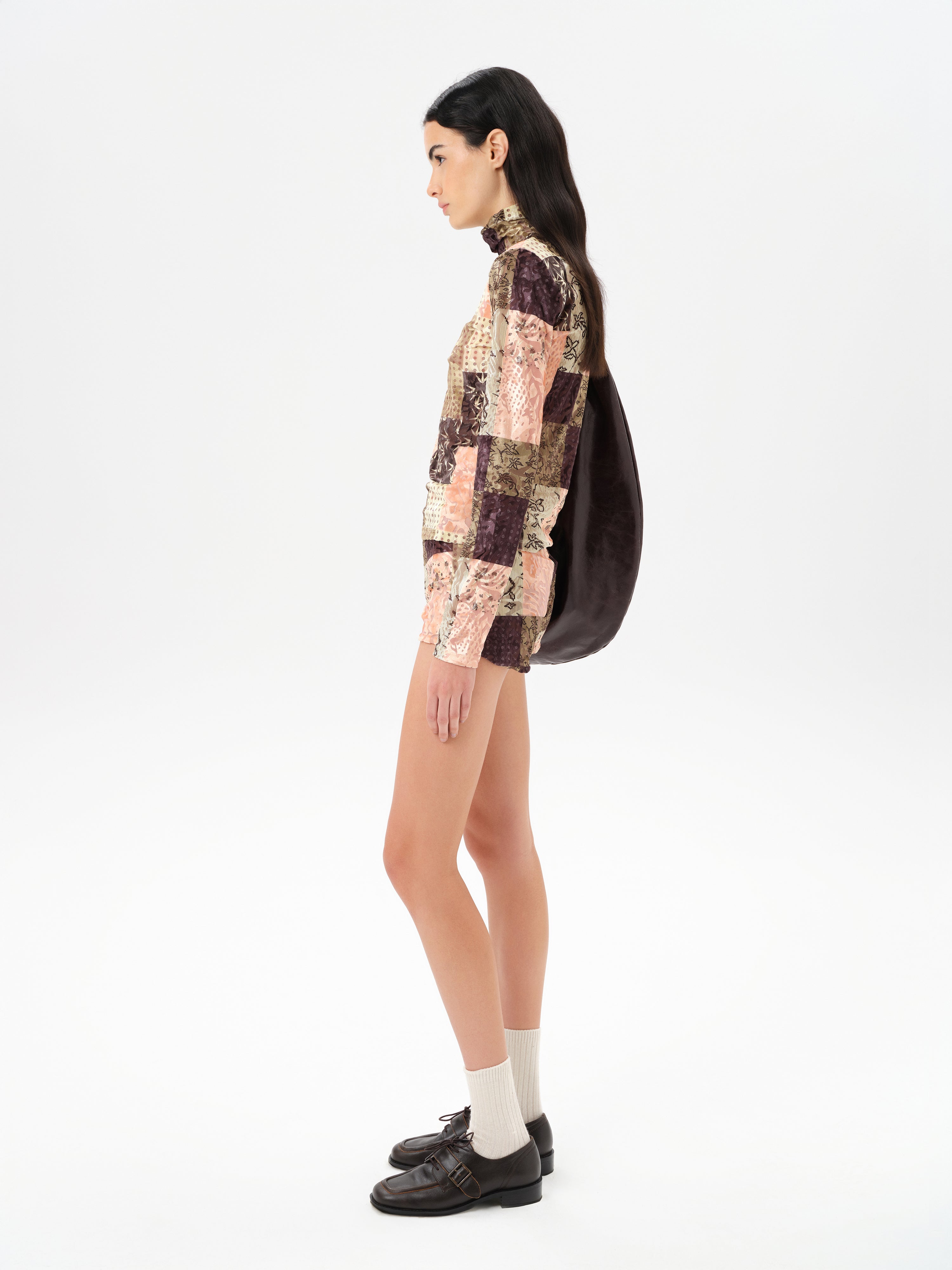 AFRA - Low-rise printed velvet mini shorts