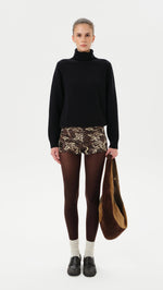 AFRA - Low-rise printed velvet mini shorts