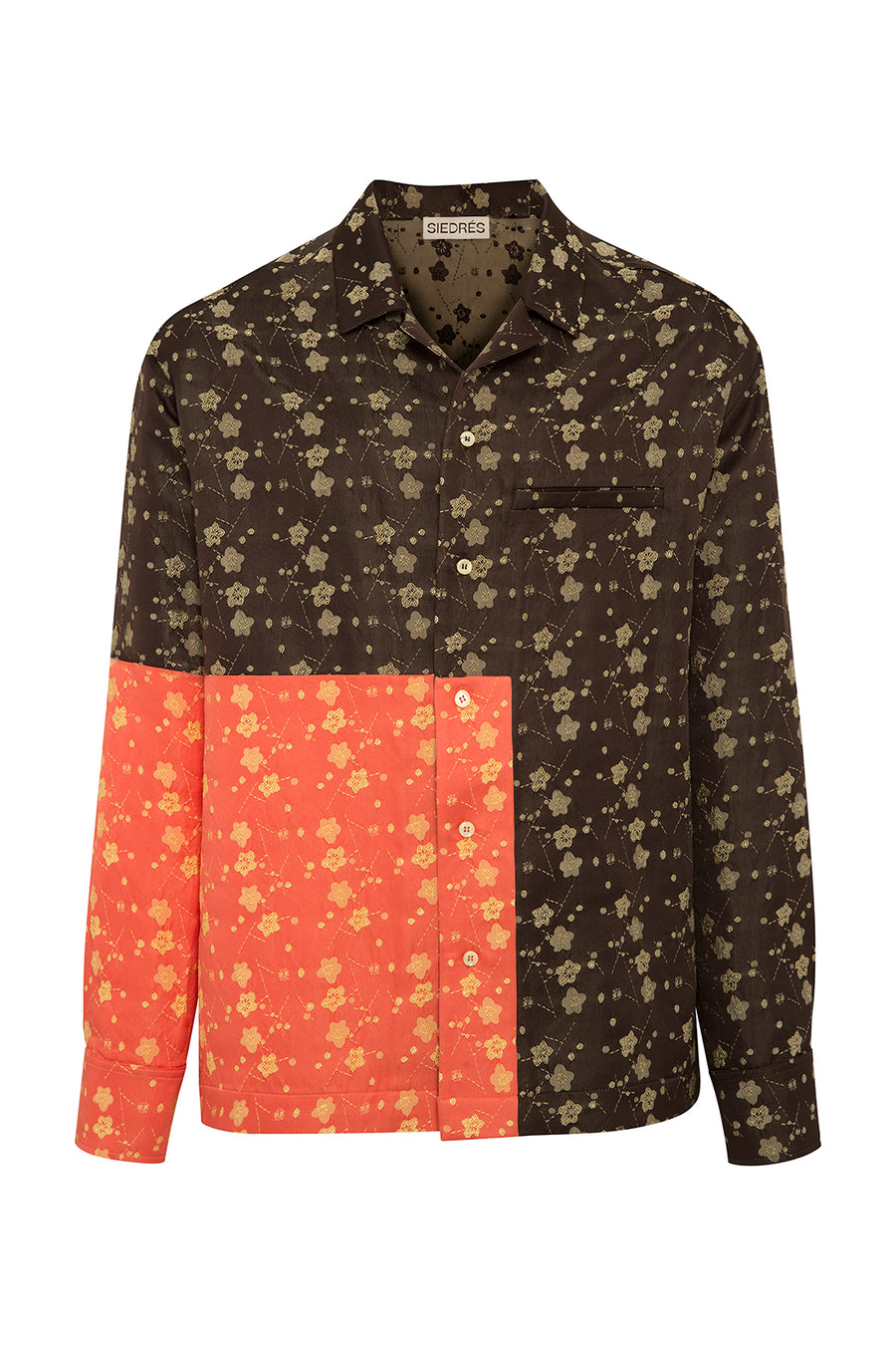 AIDEN - Resort collar shirt with contrast fabric