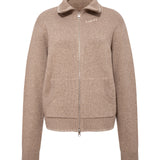 AISHA - Zip-up cardigan with stitch detailing and front pockets