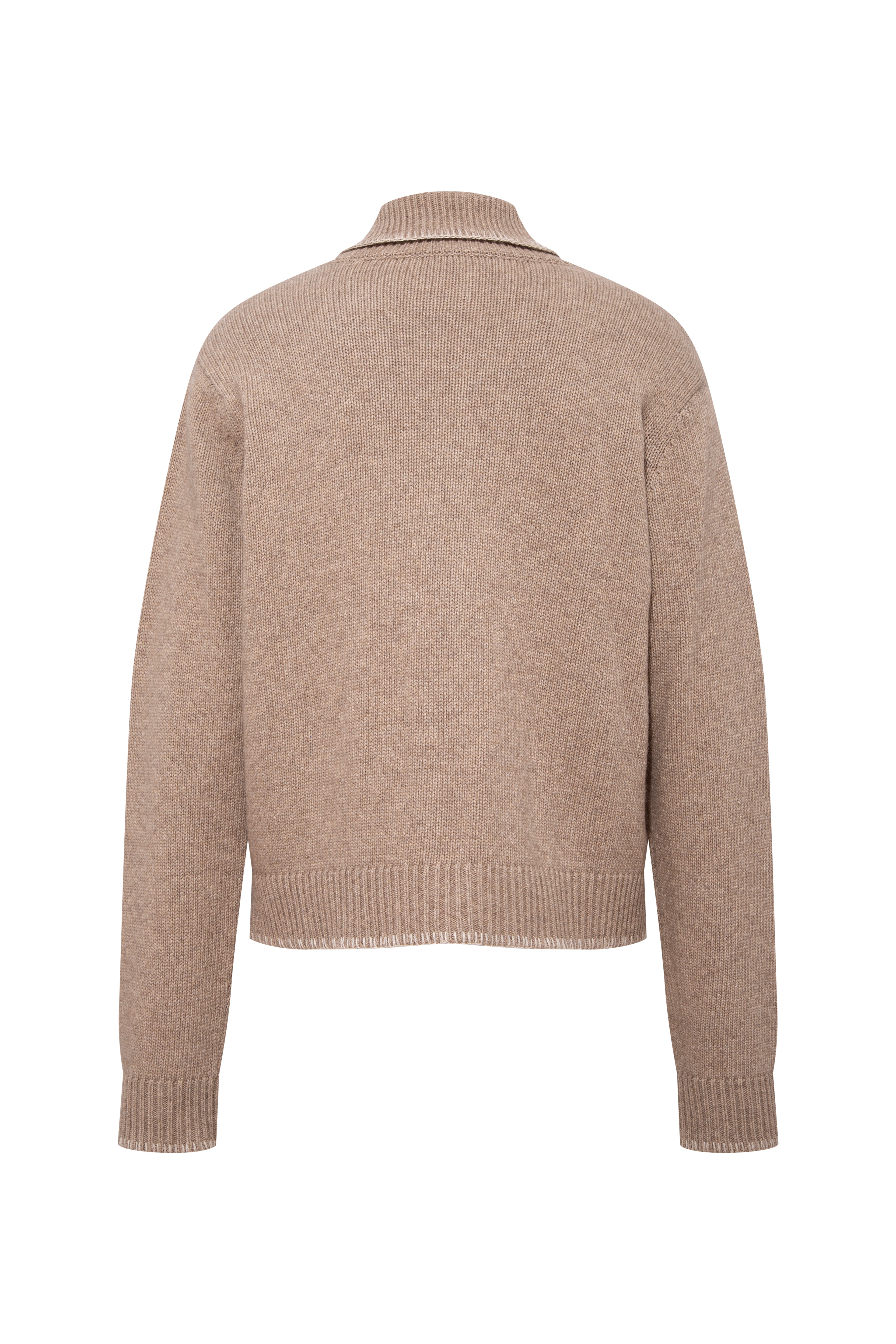 AISHA - Zip-up cardigan with stitch detailing and front