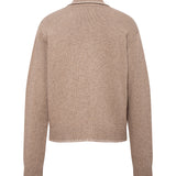 AISHA - Zip-up cardigan with stitch detailing and front pockets