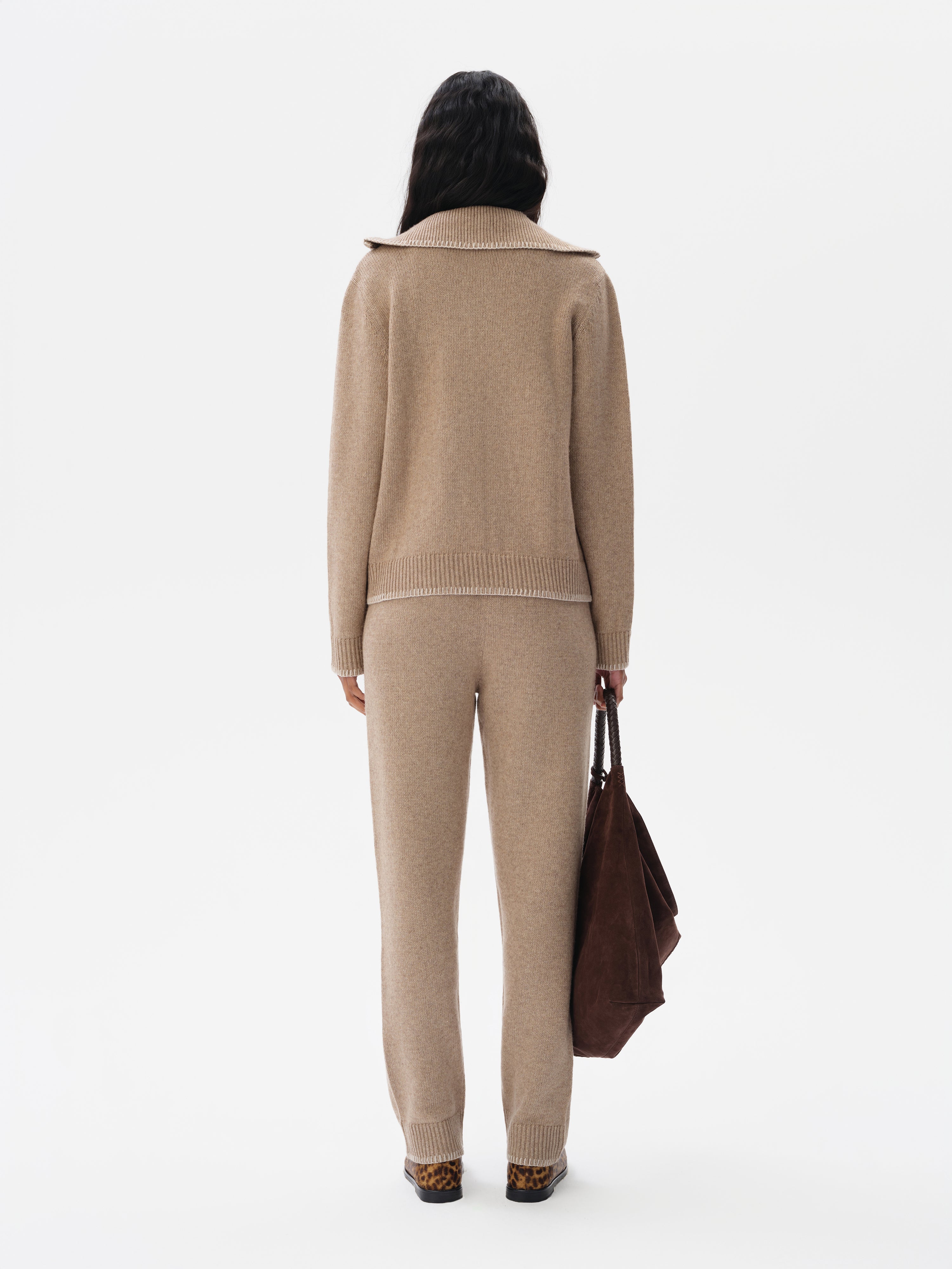 THEKLA - Drawstring knit jogger pants with stitch detailing