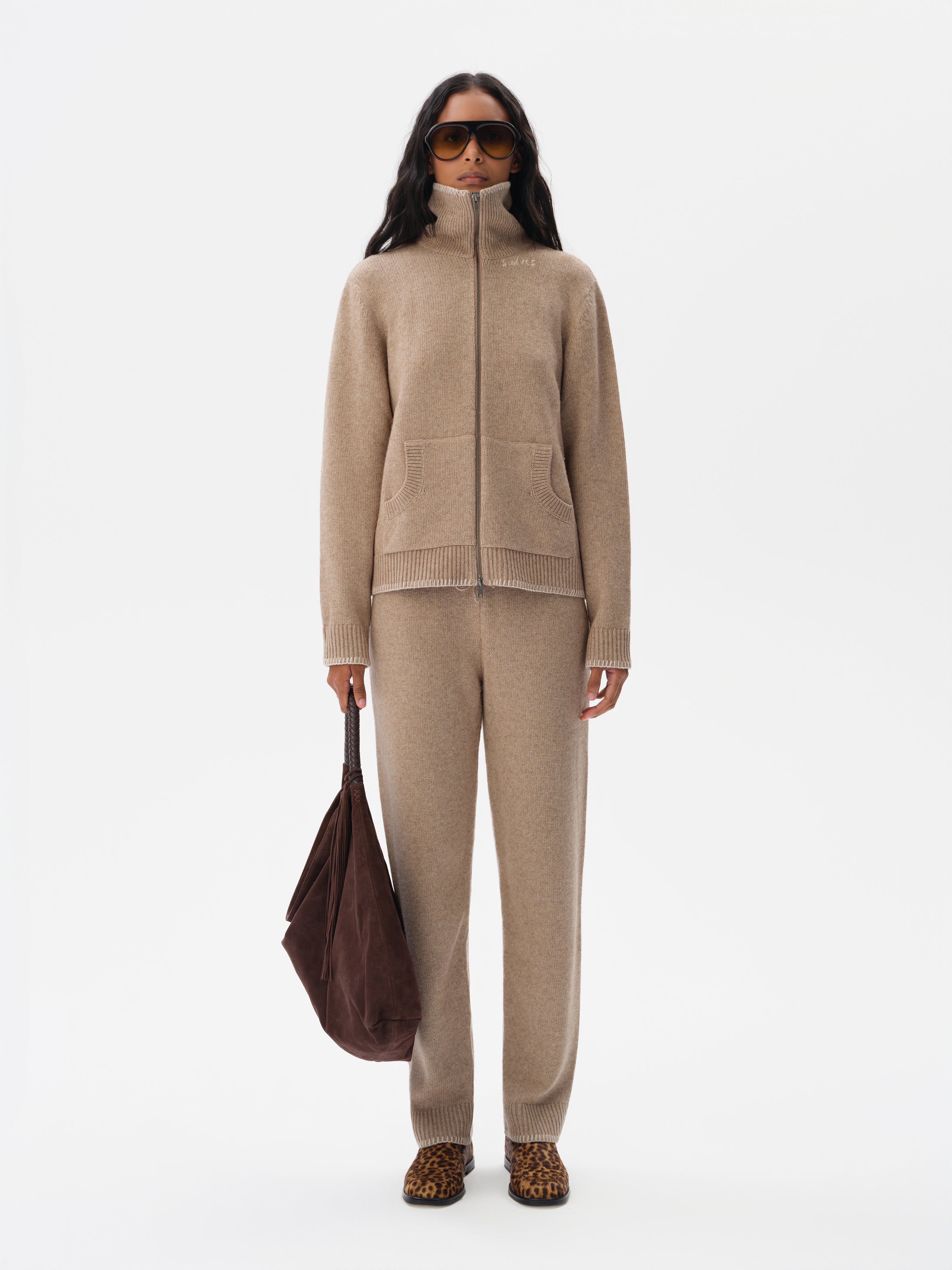 THEKLA - Drawstring knit jogger pants with stitch detailing