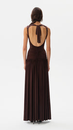 pale yellow knee length dress V-Neck Tight Ruched Long Satin Prom Dress with Train Navy / 4 main image 0