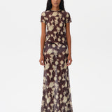 ARDEN - Printed mesh semi-sheer top