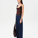 ARLA - Sheer mesh top with ruffle detail