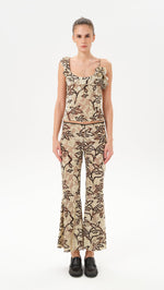 ARLA - Velvet devoré printed top with shoulder detail