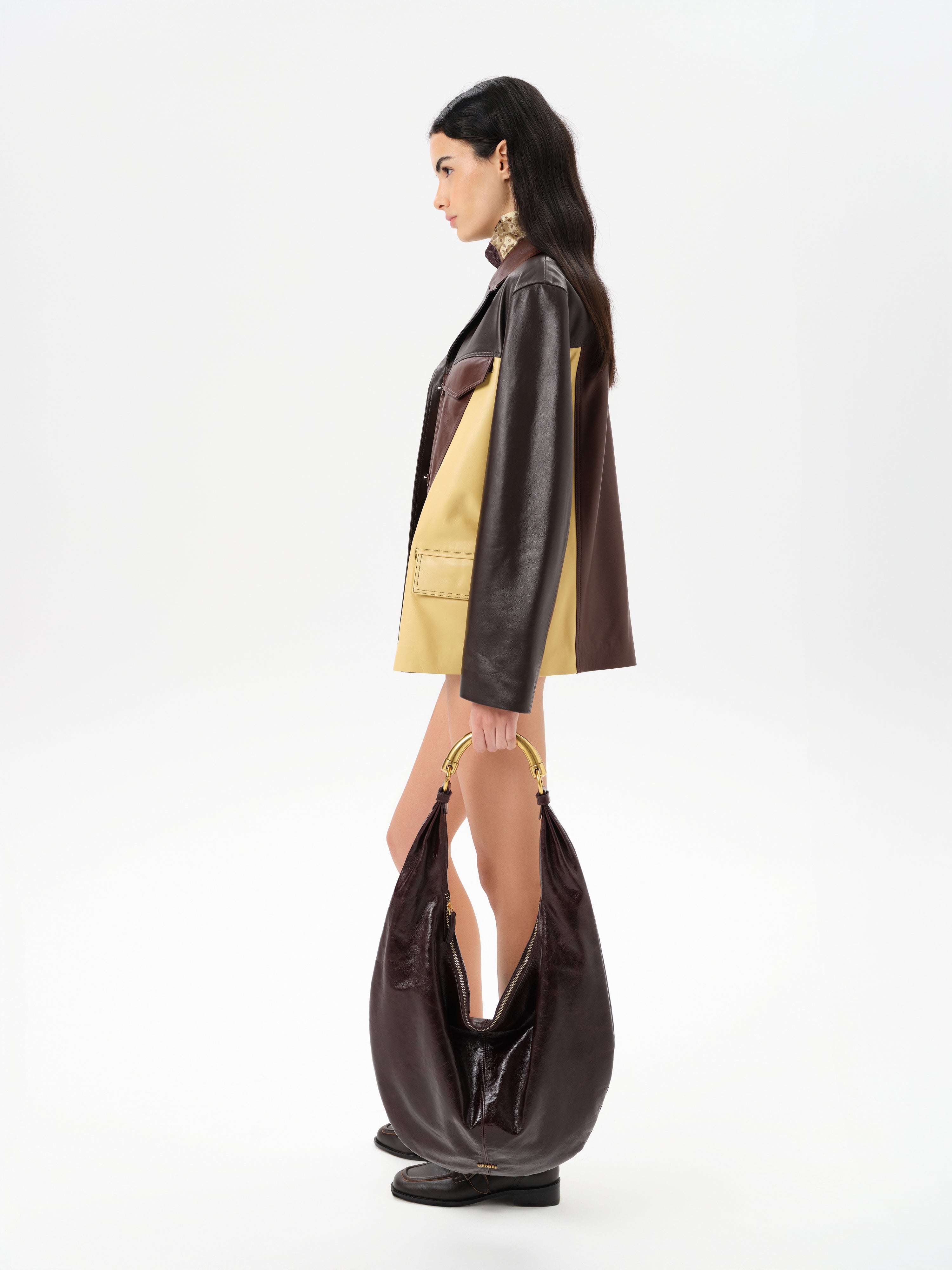 ASEAN - Oversized multi colored leather jacket