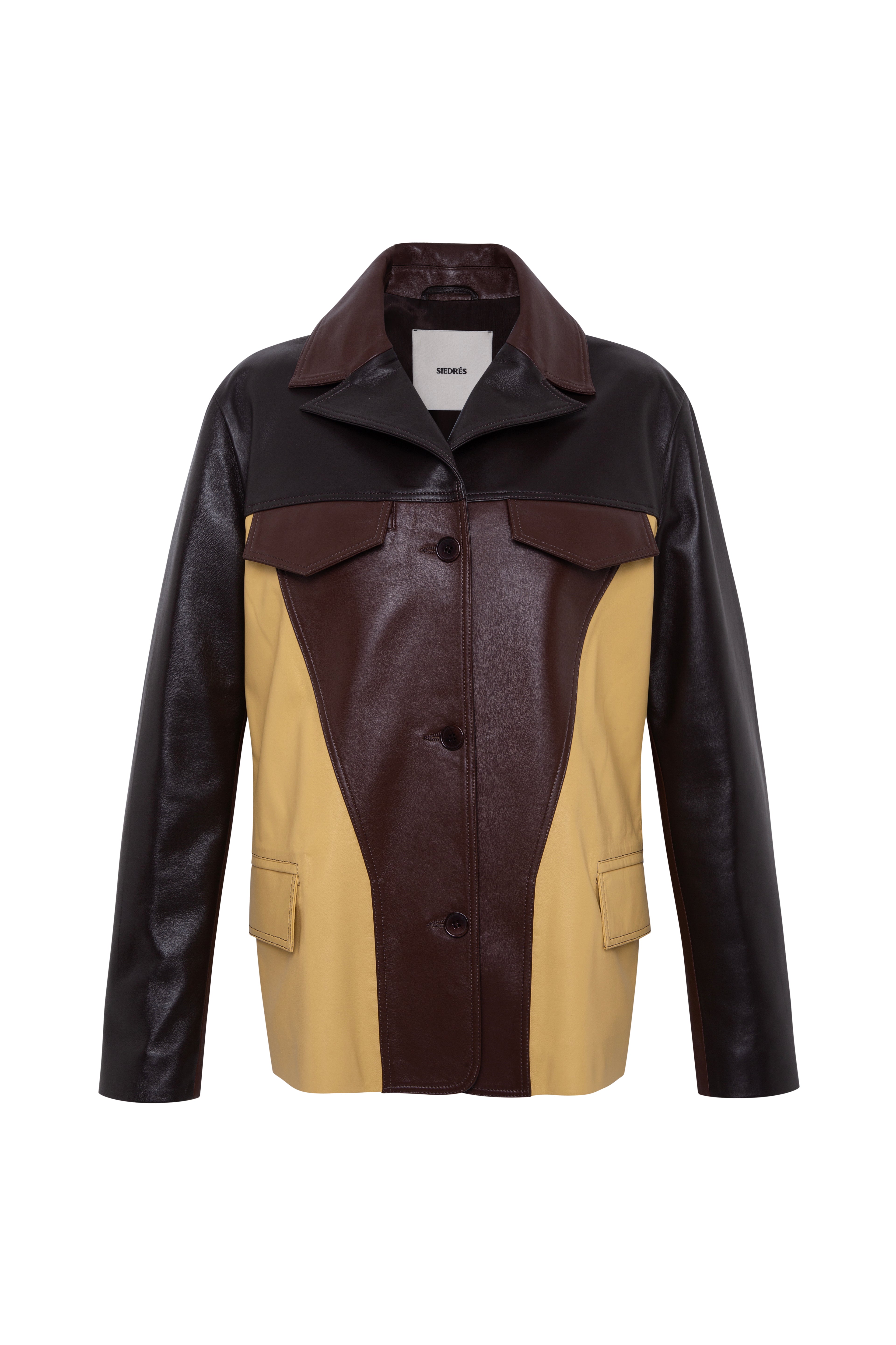 ASEAN - Oversized multi colored leather jacket