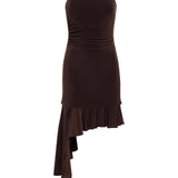 ATEN - Strapless  jersey dress with ruffles