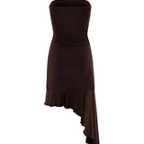 ATEN - Strapless  jersey dress with ruffles