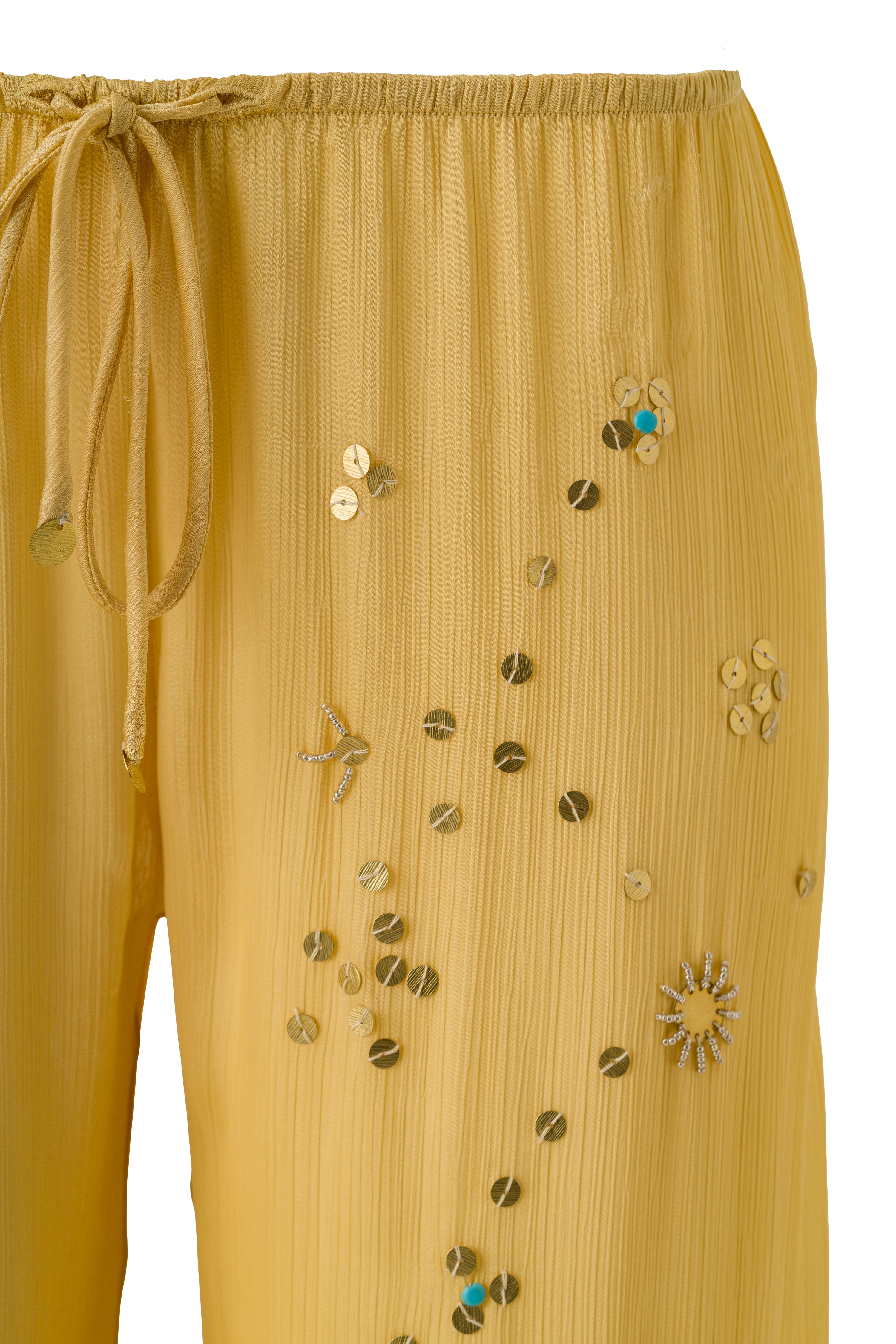 AURILIE - Bead-embellished crop leg pants