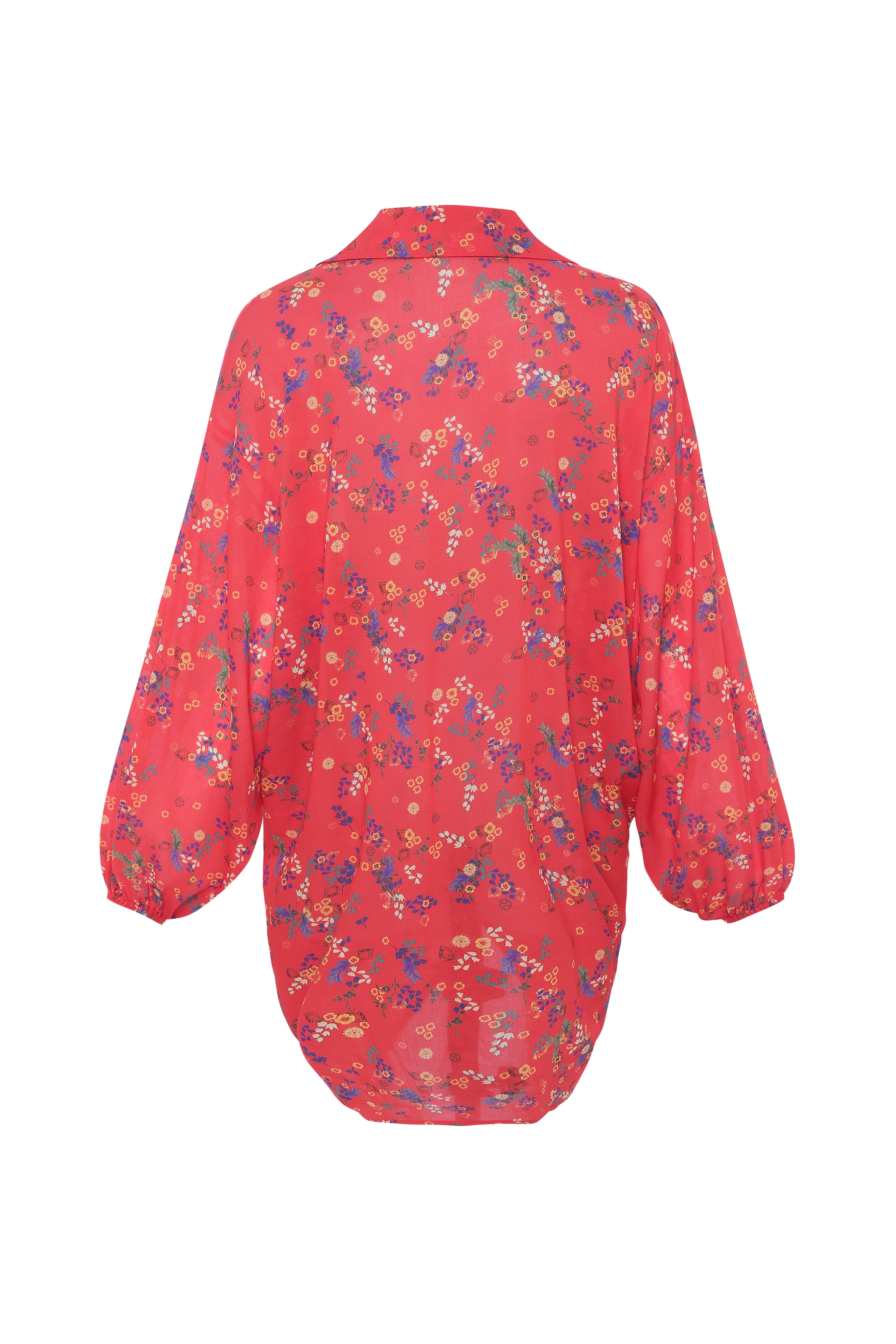 BEATRIZ - Floral printed tie-front shirt