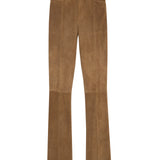 BERU - Flare-leg suede leather pants