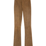 BERU - Flare-leg suede leather pants