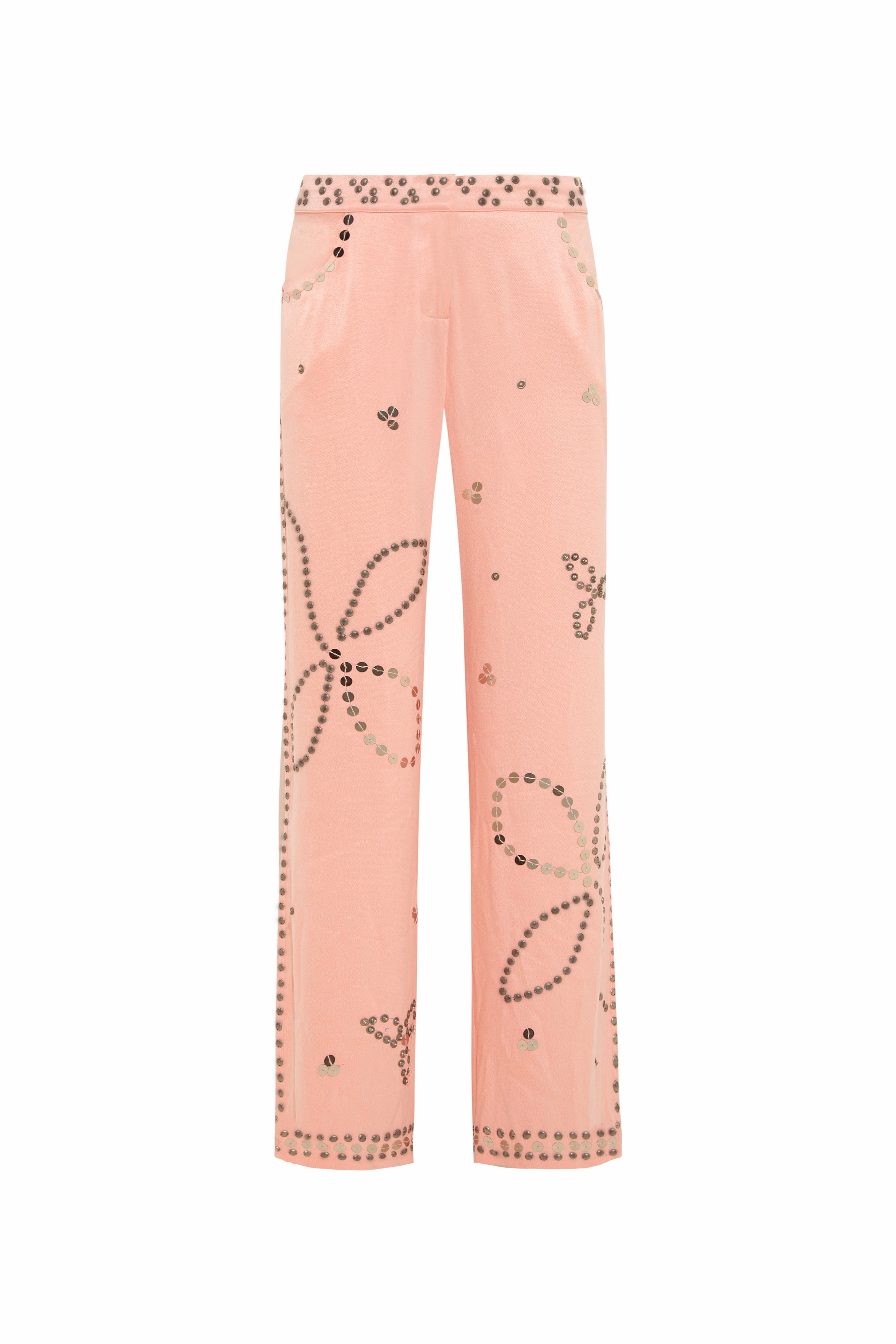 BRITY - Low-rise straight-leg embellished pants