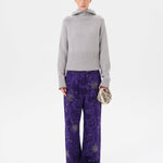 BRITY - Printed mid-rise satin pants