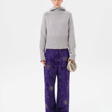 BRITY - Printed mid-rise satin pants