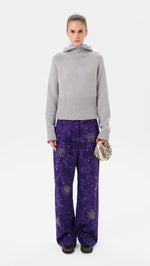 BRITY - Printed mid-rise satin pants