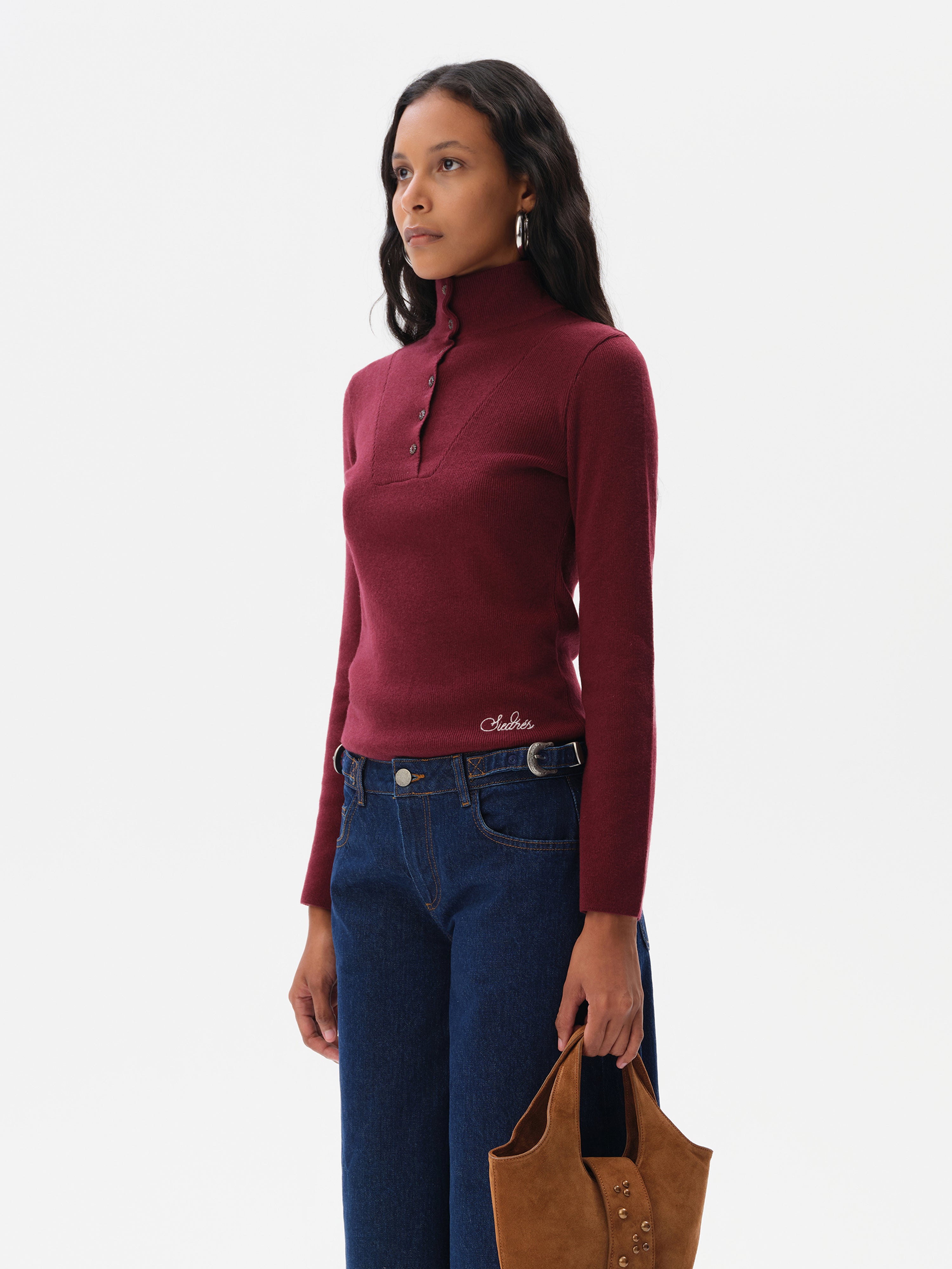ELORA - High neck cashmere-wool knit