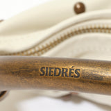 CHÉRIE SMALL - Mini hobo bag with metal top handle and studded