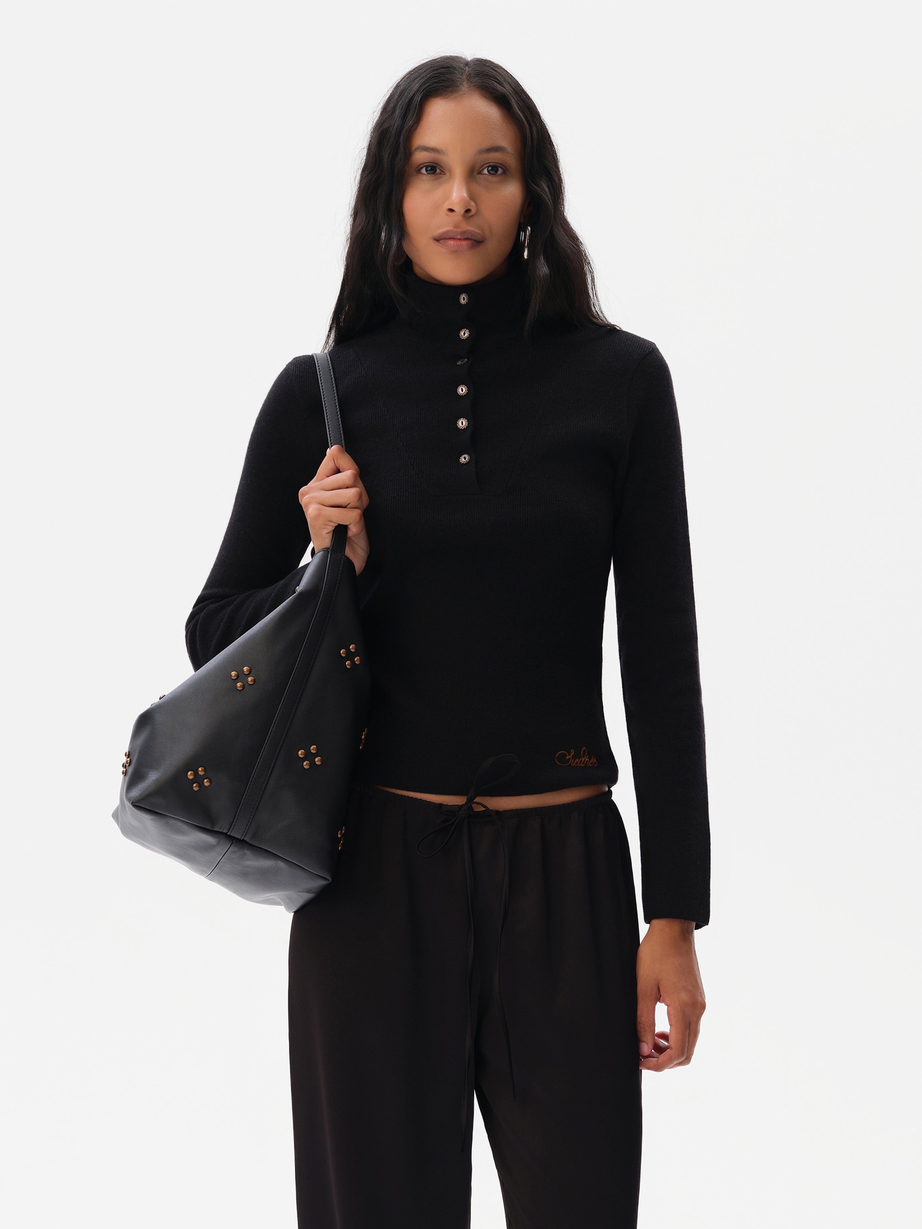 ELORA - High neck cashmere-wool knit