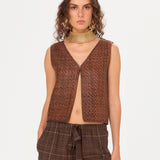 ENTY - Woven leather vest