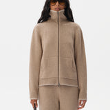 AISHA - Zip-up cardigan with stitch detailing and front pockets