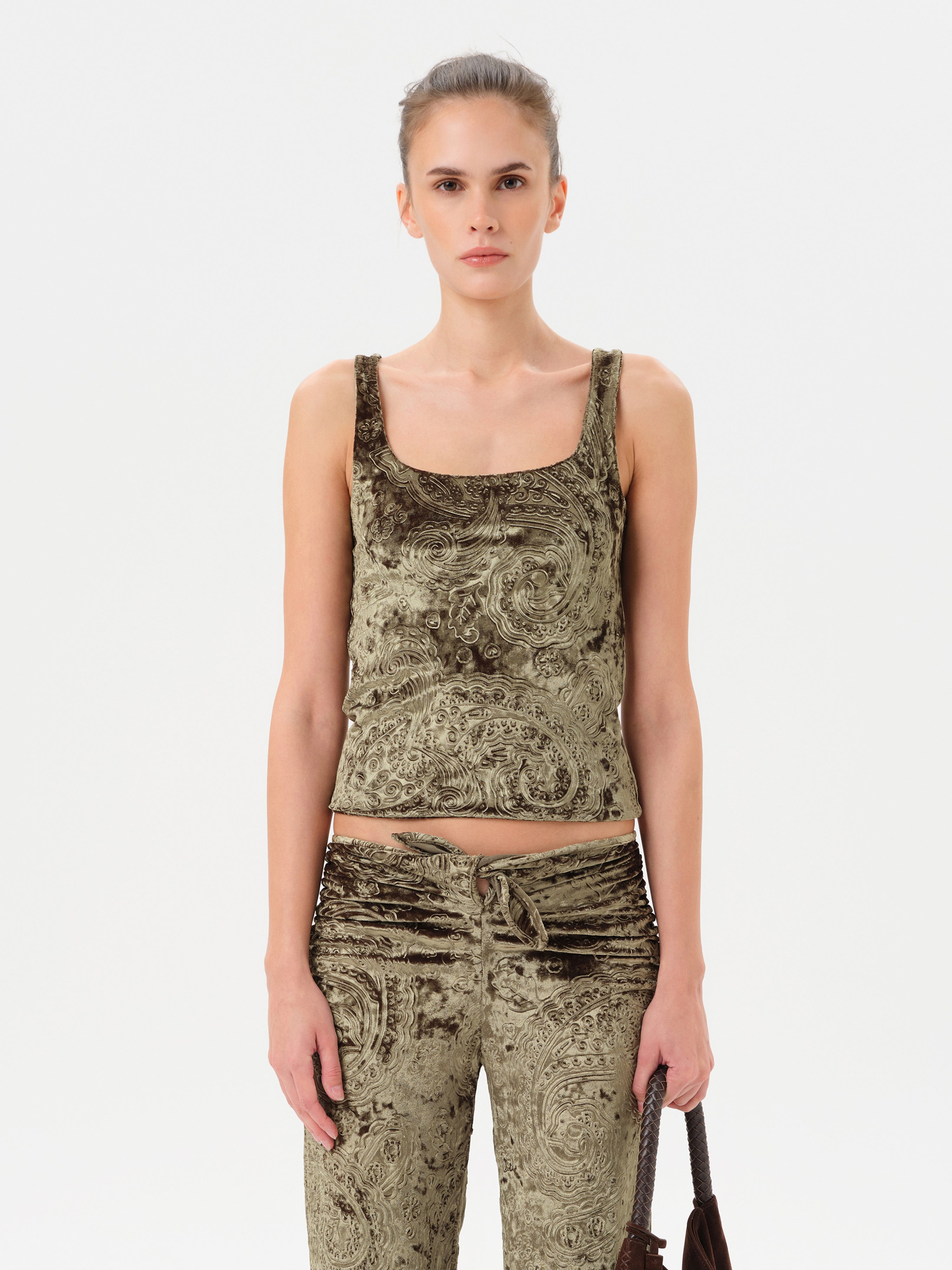 CALI - Velvet devoré printed tank top