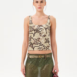 CALI - Velvet tank top with devoré detail