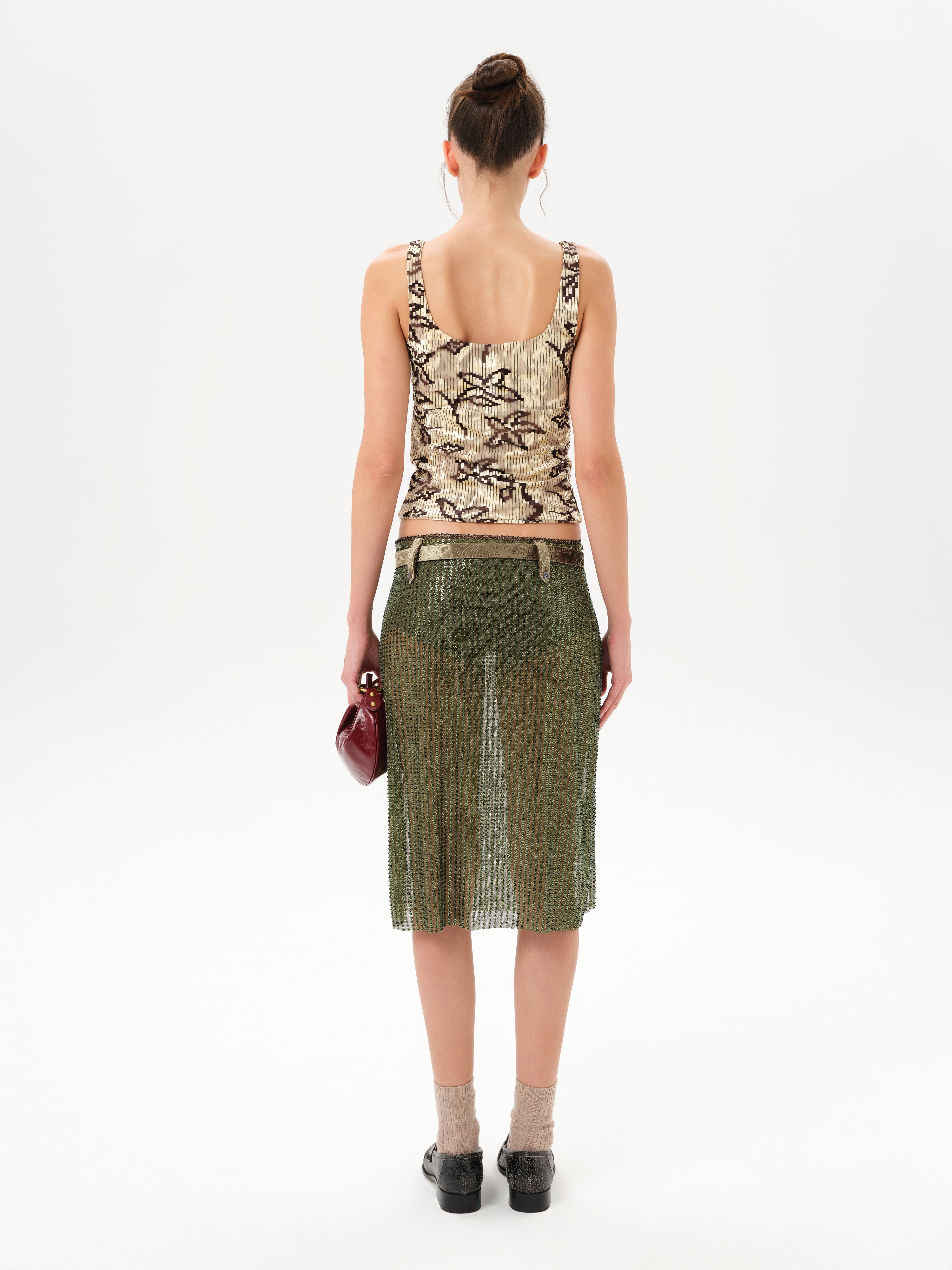 CALI - Velvet tank top with devoré detail