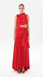 CAMILLA - Maxi jersey dress with cut-out design