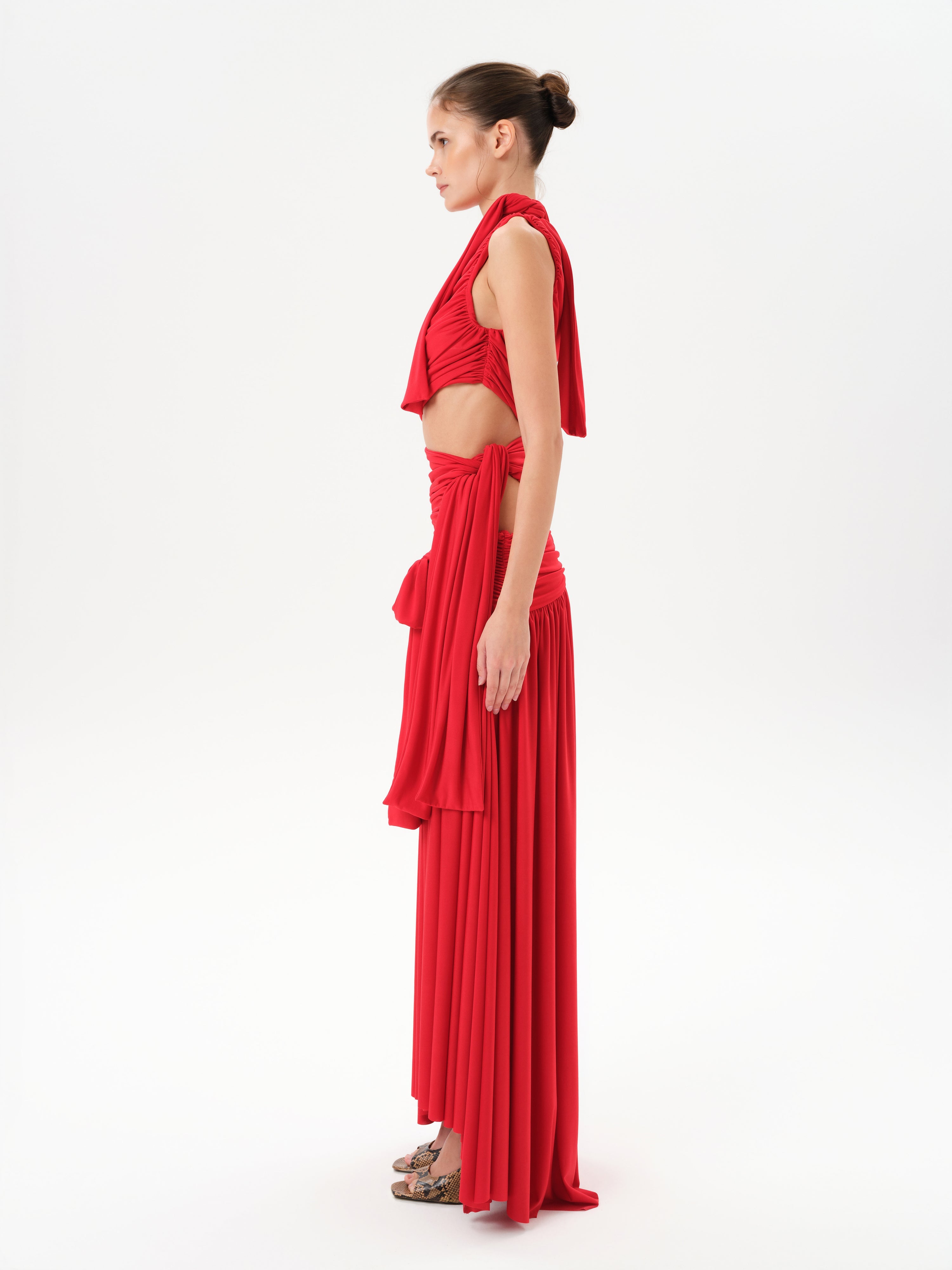 CAMILLA - Maxi jersey dress with cut-out design