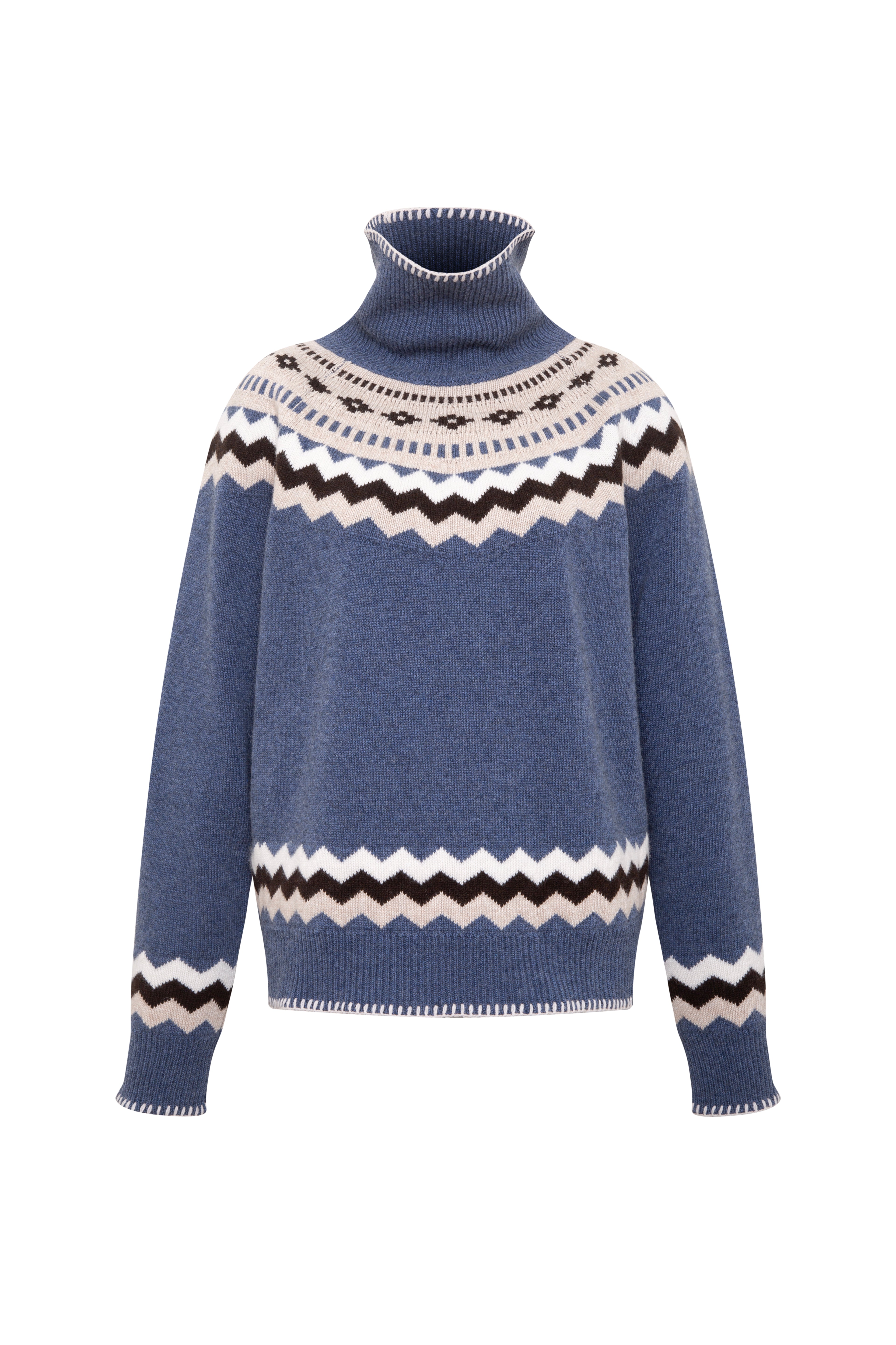 CELESTE - Nordic patterned knit sweater