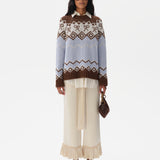 CELESTE - Wool jacquard-knit sweater