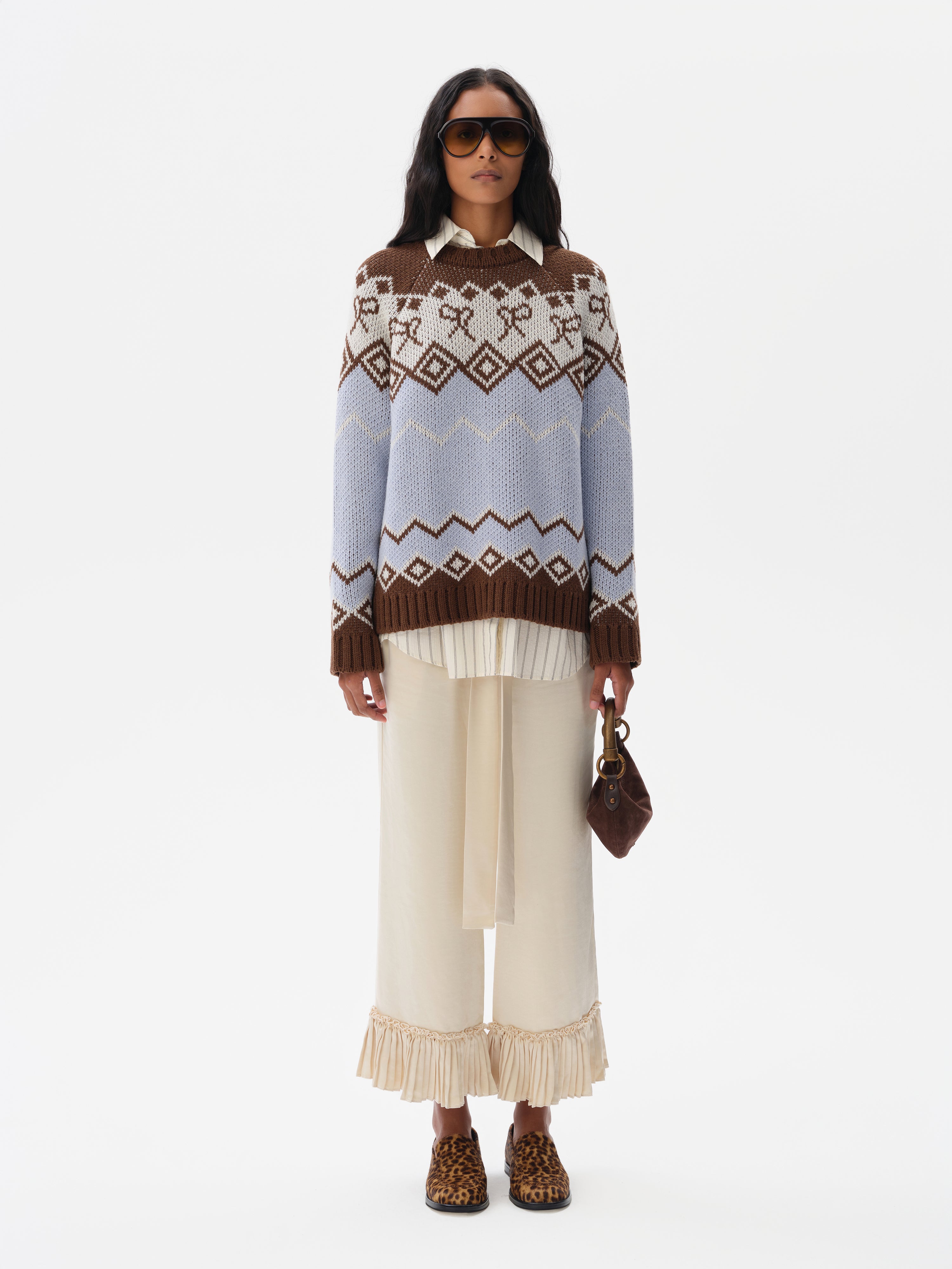 CELESTE - Wool jacquard-knit sweater