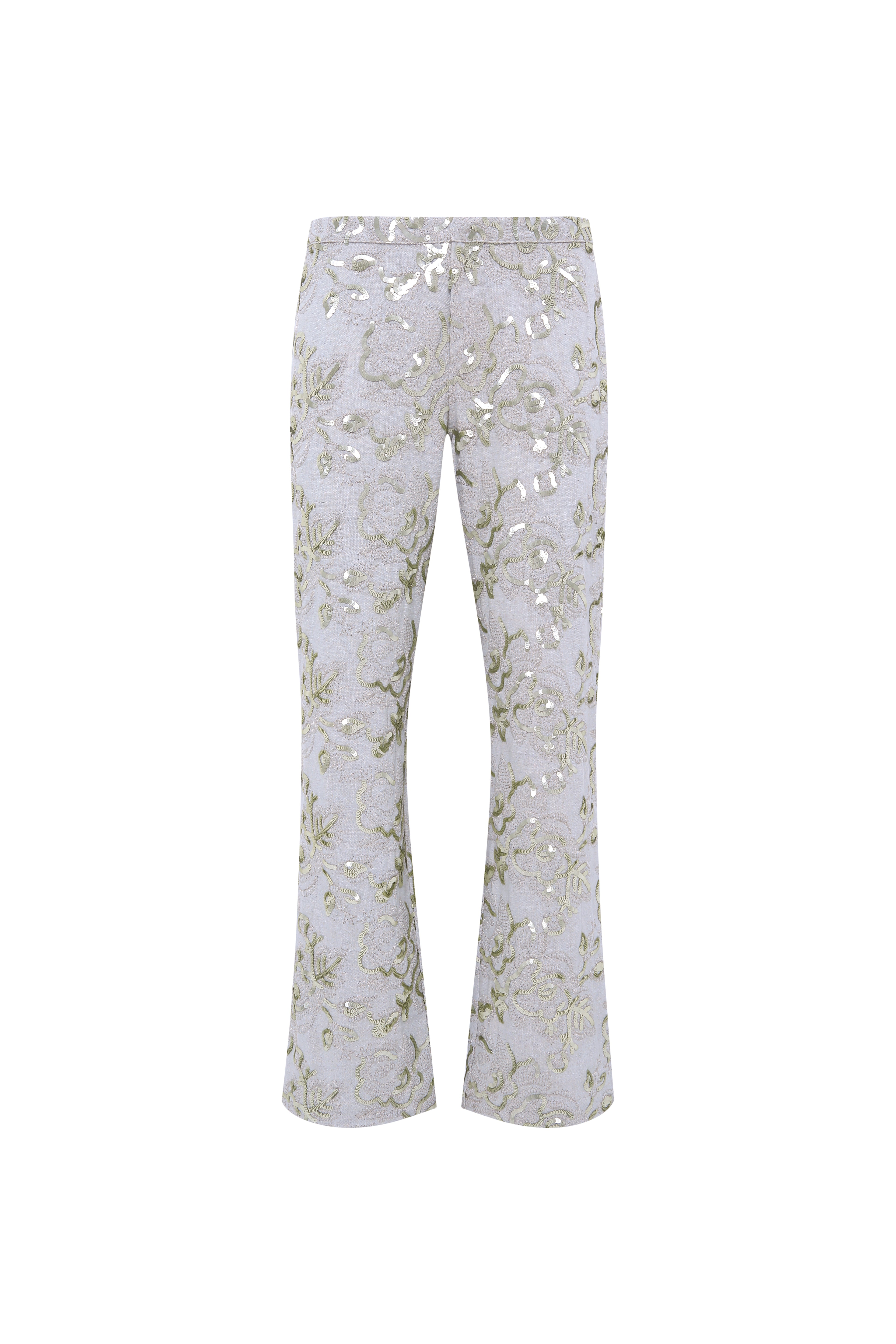 CERA - Floral sequin-embroidered straight-leg pants